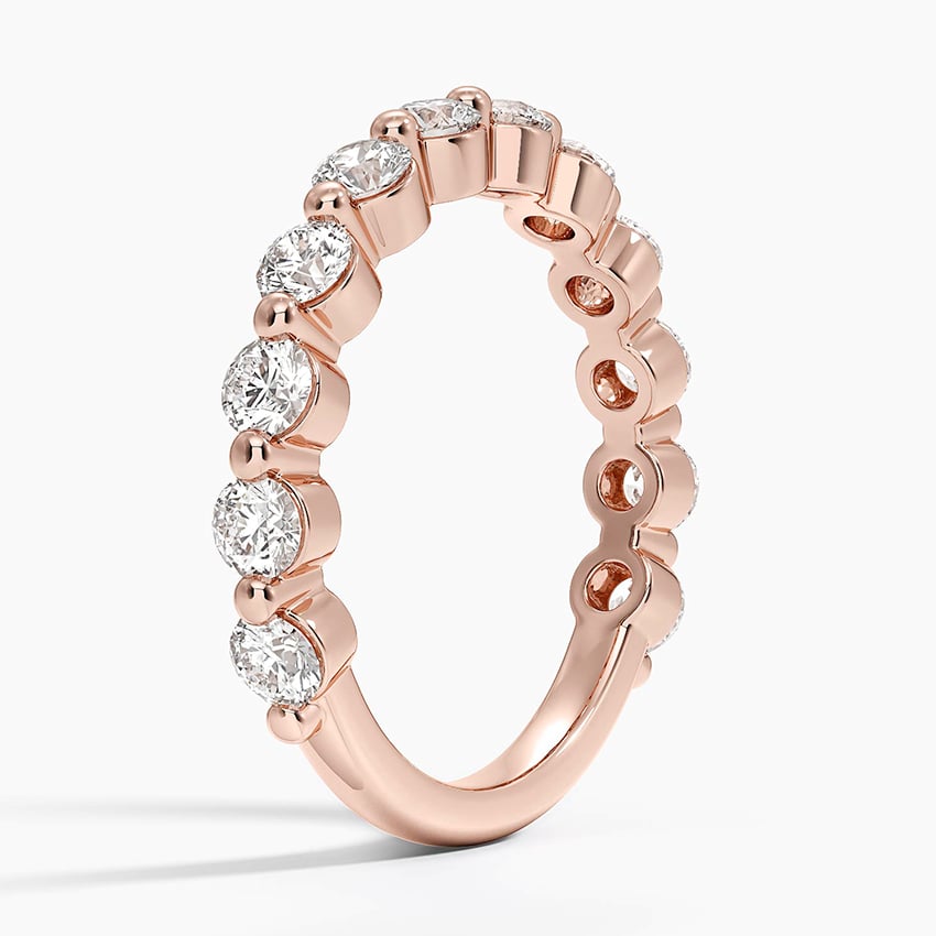 Monaco Three-Quarter Coverage Diamond Ring Rose Gold 18k Wedding Band
