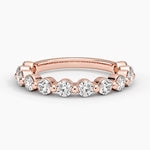 Monaco Three-Quarter Coverage Diamond Ring Rose Gold 18k Wedding Band