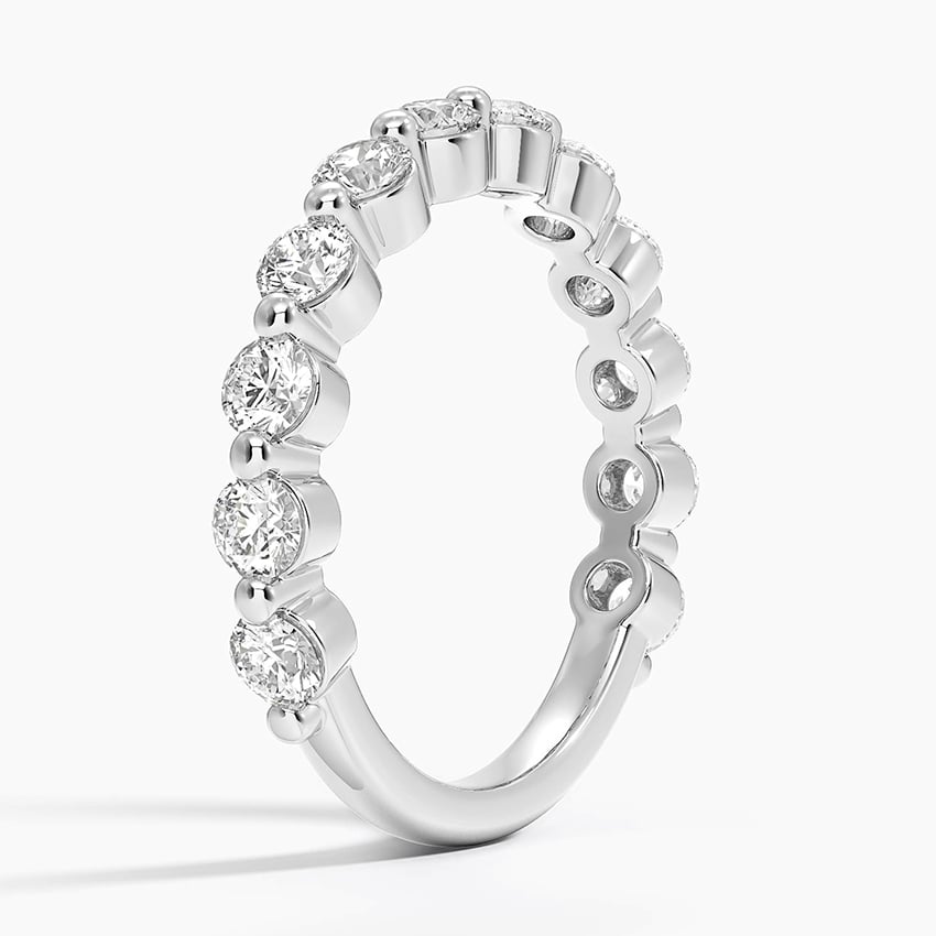 Monaco Three-Quarter Coverage Diamond Ring Platinum Wedding Band