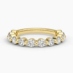 Monaco Three-Quarter Coverage Diamond Ring Yellow Gold 18k Wedding Band