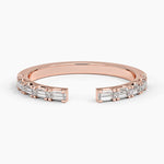 Gemma Baguette Diamond Open Ring Rose Gold 18k Wedding Band