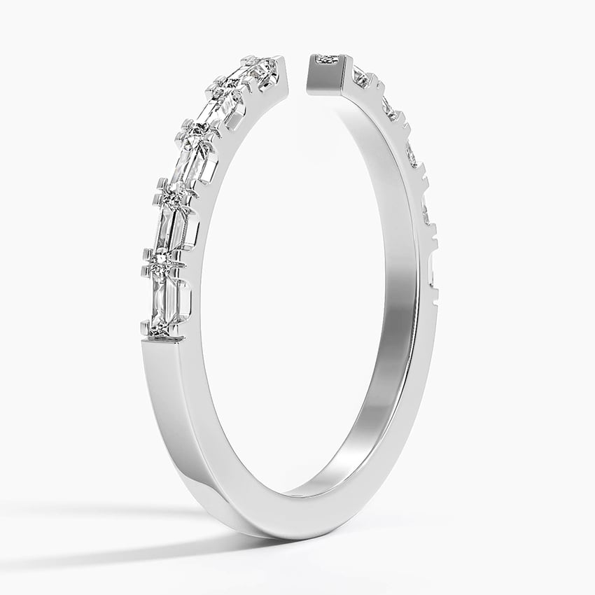 Gemma Baguette Diamond Open Ring Platinum Wedding Band