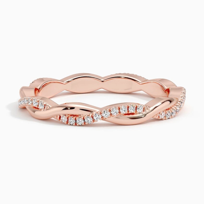 Petite Twisted Vine Eternity Diamond Ring (1/5 ct. tw.) Rose Gold 18k Eternity Band