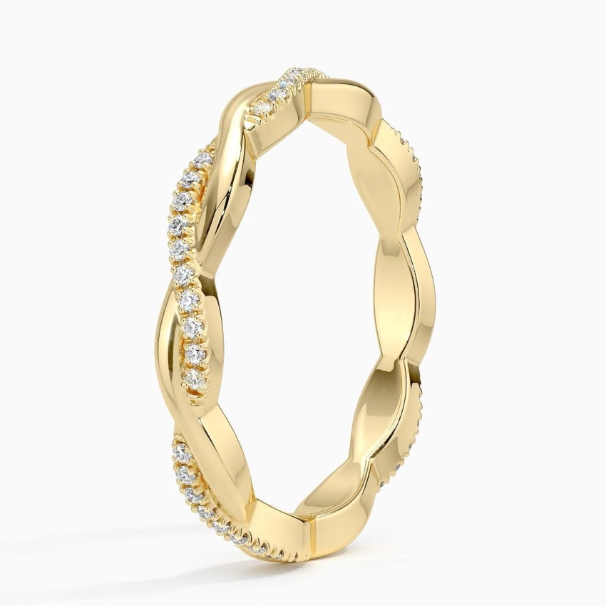 Petite Twisted Vine Eternity Diamond Ring (1/5 ct. tw.) Yellow Gold 18k Eternity Band
