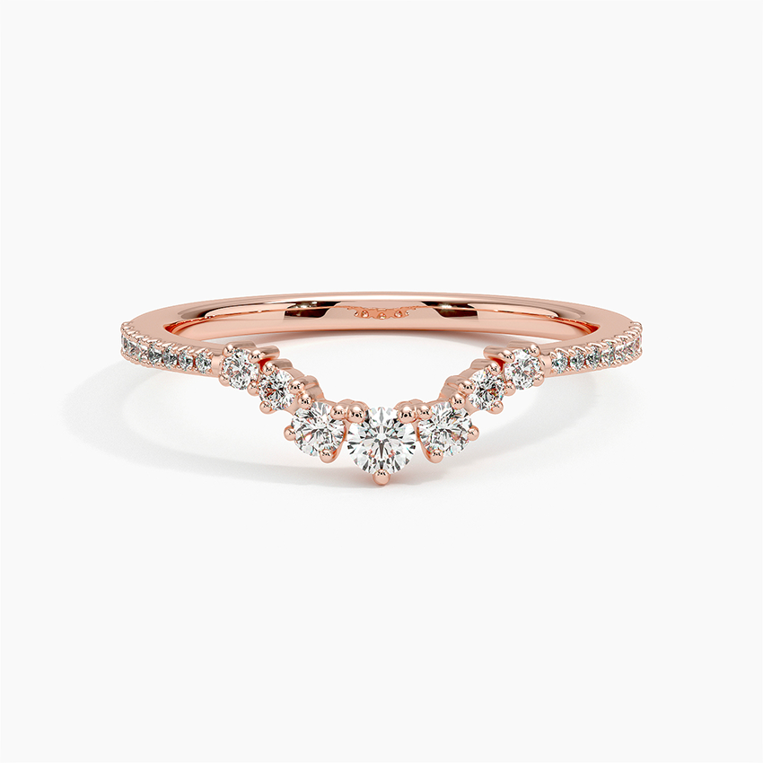 Luxe Aria Contoured Diamond Ring (1/4 ct. tw.) Rose Gold 18k Wedding Band