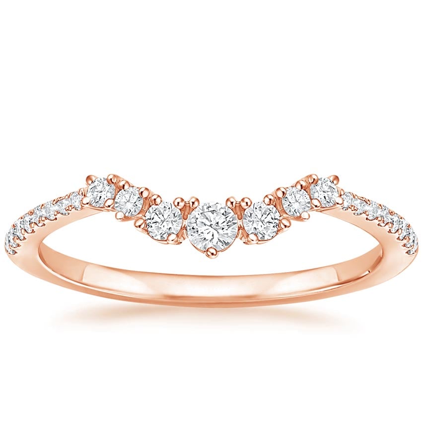 Luxe Aria Contoured Diamond Ring (1/4 ct. tw.) Rose Gold 18k Wedding Band