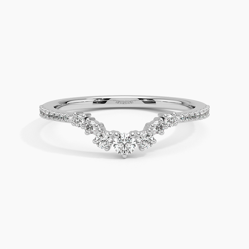 Luxe Aria Contoured Diamond Ring (1/4 ct. tw.) Platinum Wedding Band