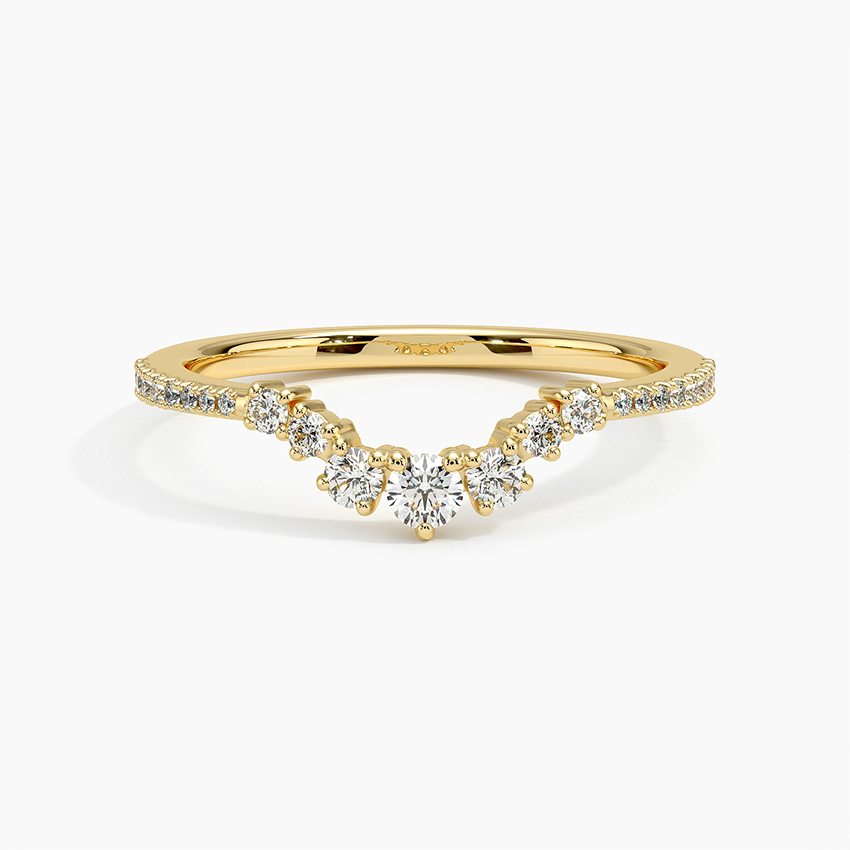 Luxe Aria Contoured Diamond Ring (1/4 ct. tw.) Yellow Gold 18k Wedding Band