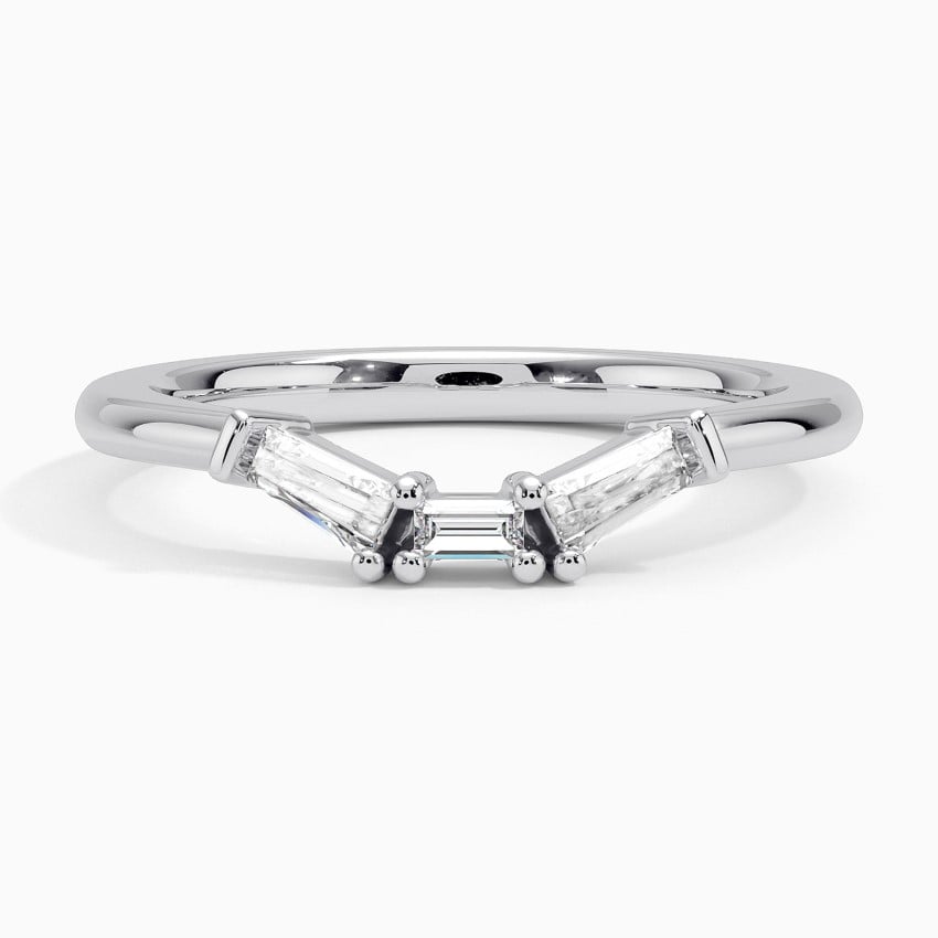 Tapered Baguette Diamond Ring Platinum Wedding Band