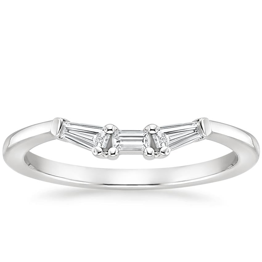 Tapered Baguette Diamond Ring Platinum Wedding Band