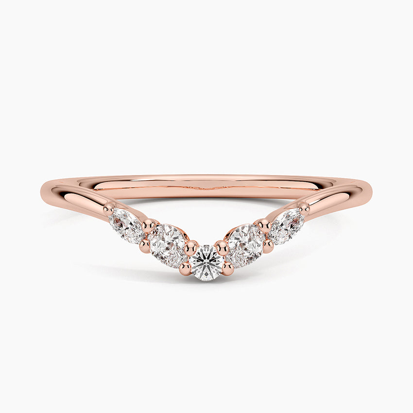 Camille Contoured Diamond Ring (1/5 ct. tw.) Rose Gold 18k Wedding Band