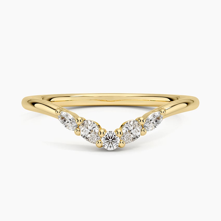 Camille Contoured Diamond Ring (1/5 ct. tw.) Yellow Gold 18k Wedding Band