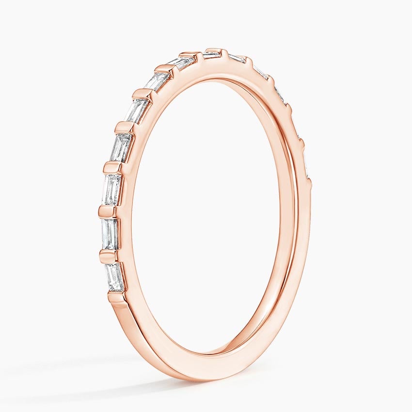 Lane Baguette Diamond Ring Rose Gold 18k Wedding Band
