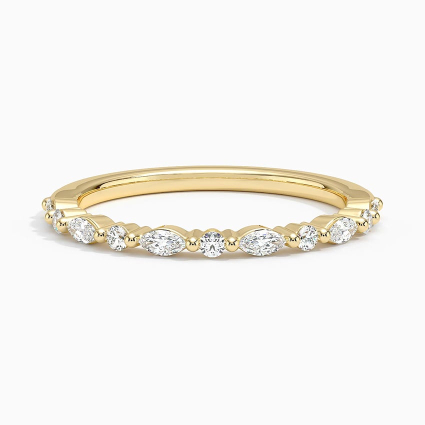 Delicate Versailles Diamond Ring (1/4 ct. tw.) Yellow Gold 18k Wedding Band