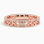 Celtic Knot Diamond Ring Rose Gold 18k Wedding Band