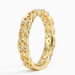 Celtic Knot Diamond Ring Yellow Gold 18k Wedding Band
