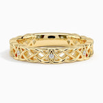 Celtic Knot Diamond Ring Yellow Gold 18k Wedding Band