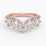 Genevieve Contoured Diamond Ring Rose Gold 18k Wedding Band