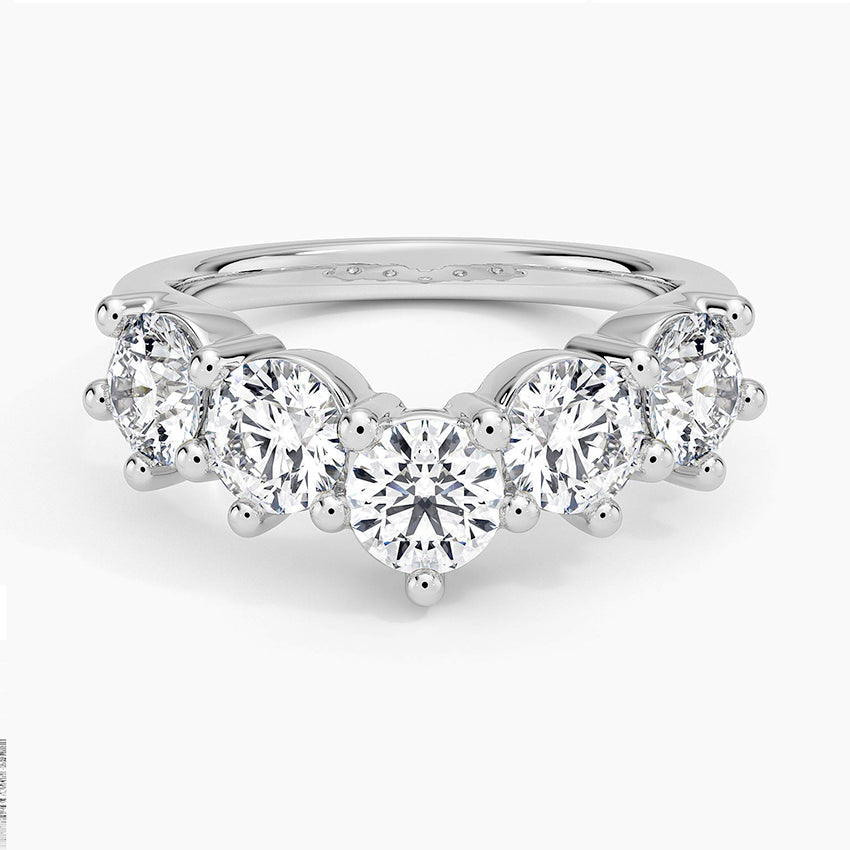 Genevieve Contoured Diamond Ring Platinum Wedding Band