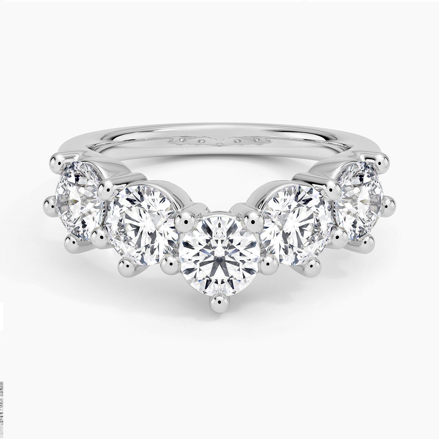 Genevieve Contoured Diamond Ring Platinum Wedding Band