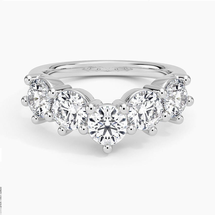 Genevieve Contoured Diamond Ring Platinum Wedding Band