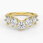 Genevieve Contoured Diamond Ring Yellow Gold 18k Wedding Band