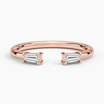 Wren Baguette Diamond Ring Rose Gold 18k Wedding Band