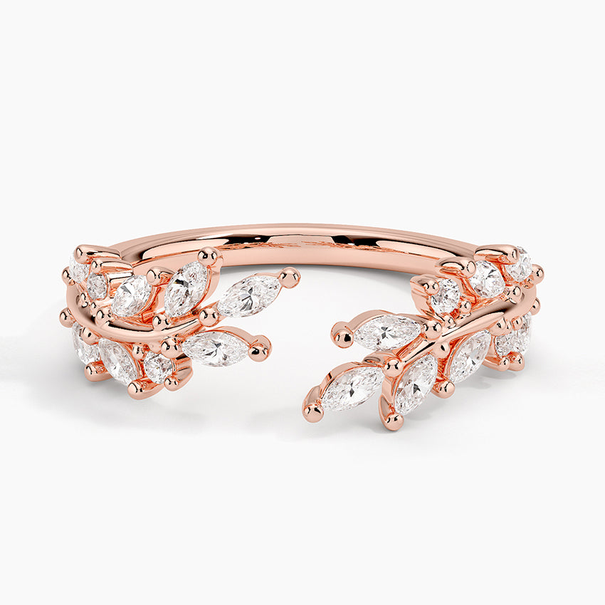 Sweeping Ivy Diamond Open Ring (1/2 ct. tw.) Rose Gold 18k Wedding Band