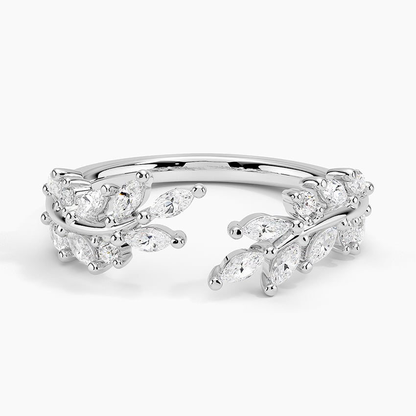 Sweeping Ivy Diamond Open Ring (1/2 ct. tw.) Platinum Wedding Band