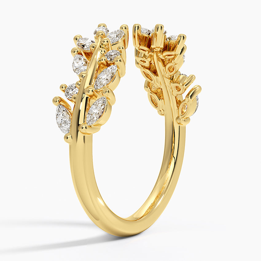 Sweeping Ivy Diamond Open Ring (1/2 ct. tw.) Yellow Gold 18k Wedding Band