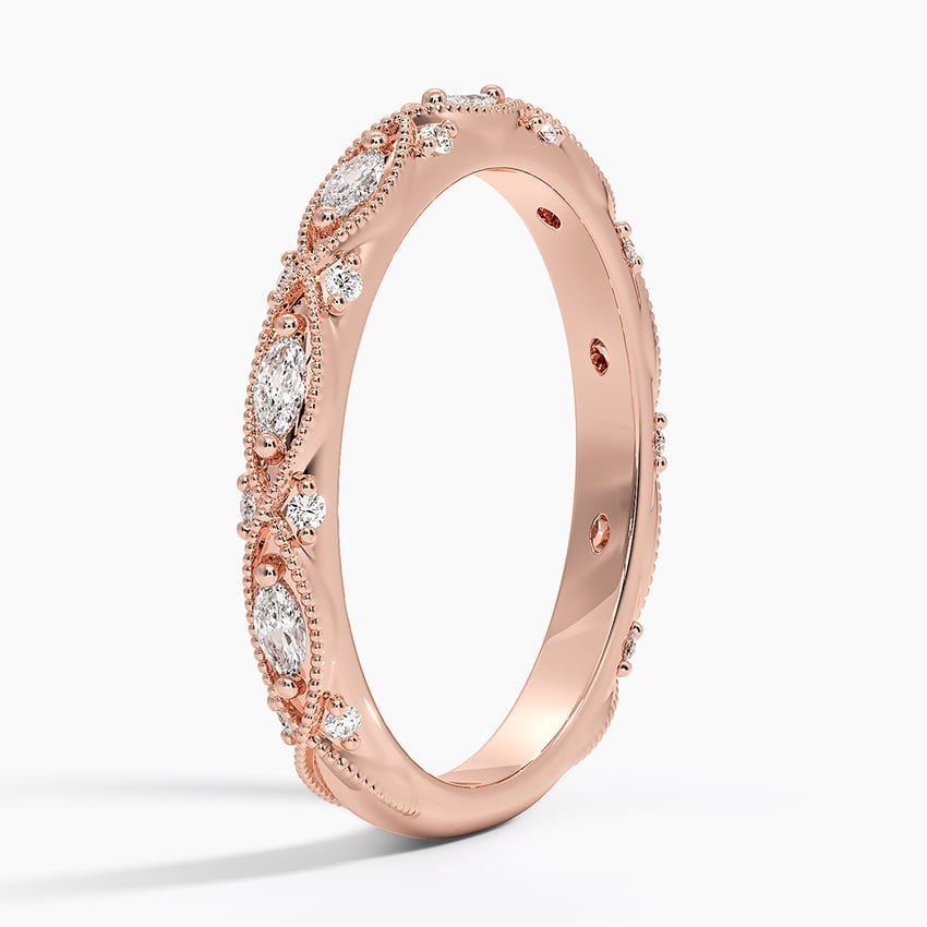 Celestia Milgrain Diamond Ring (1/3 ct. tw.) Rose Gold 18k Wedding Band