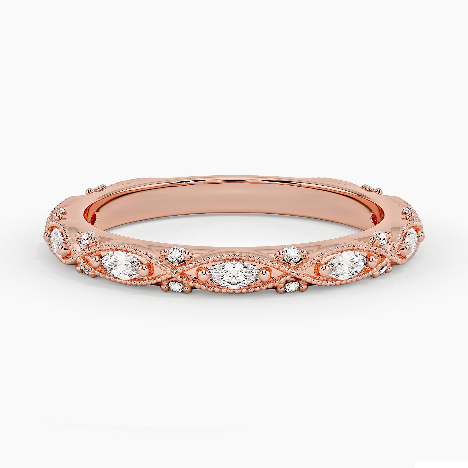 Celestia Milgrain Diamond Ring (1/3 ct. tw.) Rose Gold 18k Wedding Band