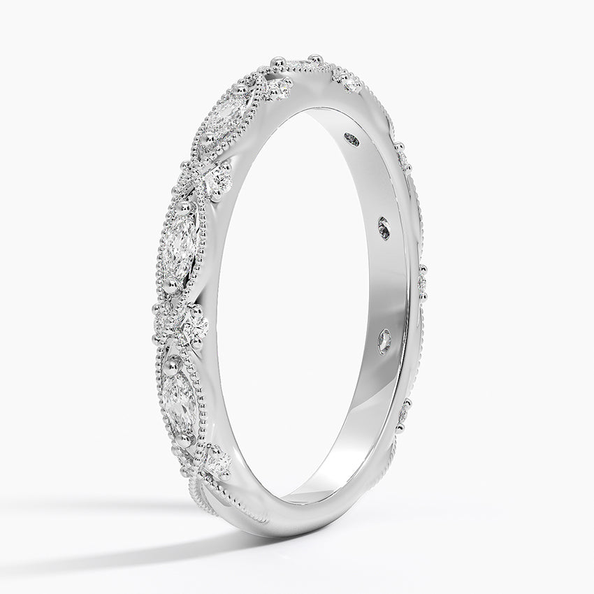 Celestia Milgrain Diamond Ring (1/3 ct. tw.) Platinum Wedding Band