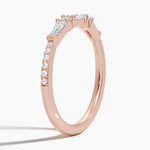 Aneesa Baguette and Round Diamond Ring Rose Gold 18k Wedding Band
