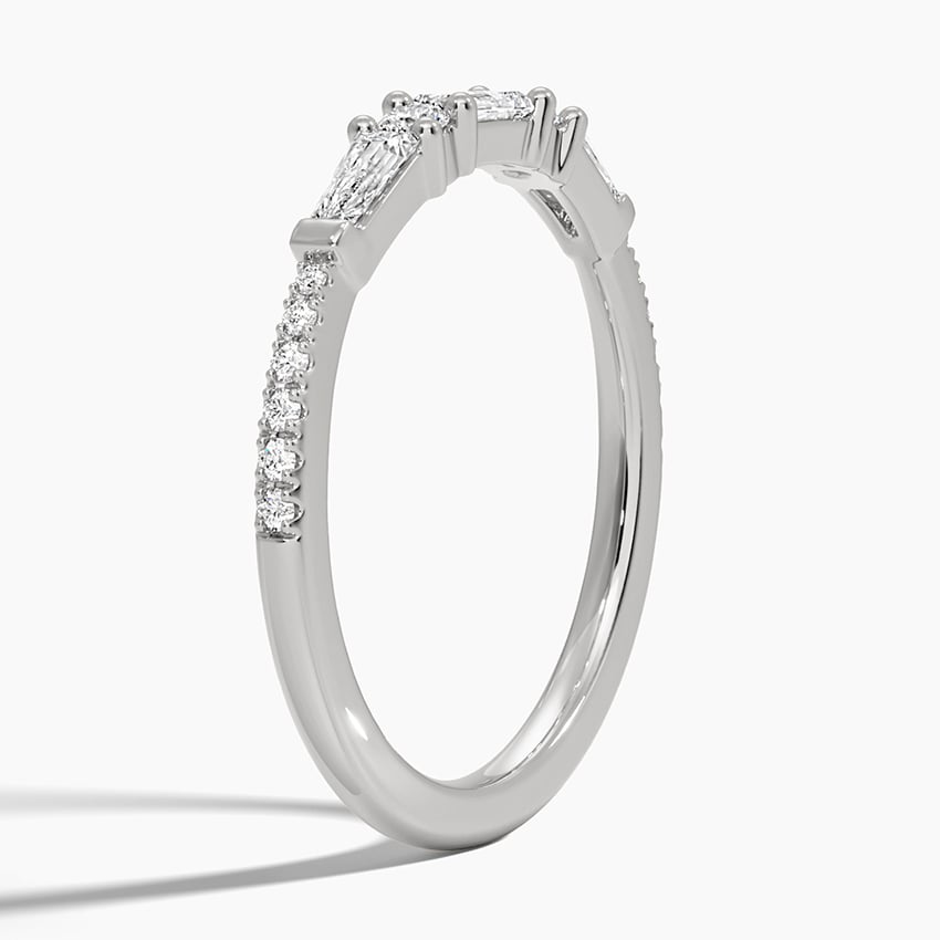 Aneesa Baguette and Round Diamond Ring Platinum Wedding Band