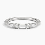Aneesa Baguette and Round Diamond Ring Platinum Wedding Band