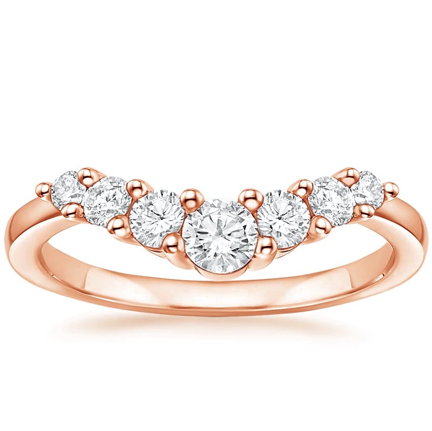 Emilie Seven Stone Contour Diamond Ring (1/2 ct. tw.) Rose Gold 18k Wedding Band