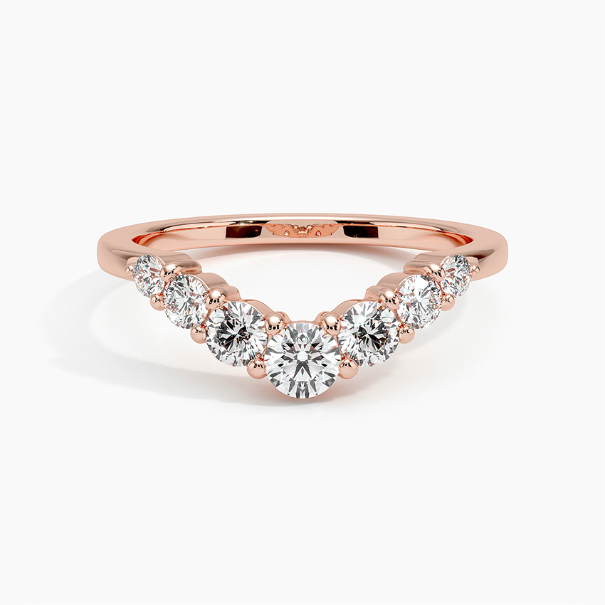 Emilie Seven Stone Contour Diamond Ring (1/2 ct. tw.) Rose Gold 18k Wedding Band