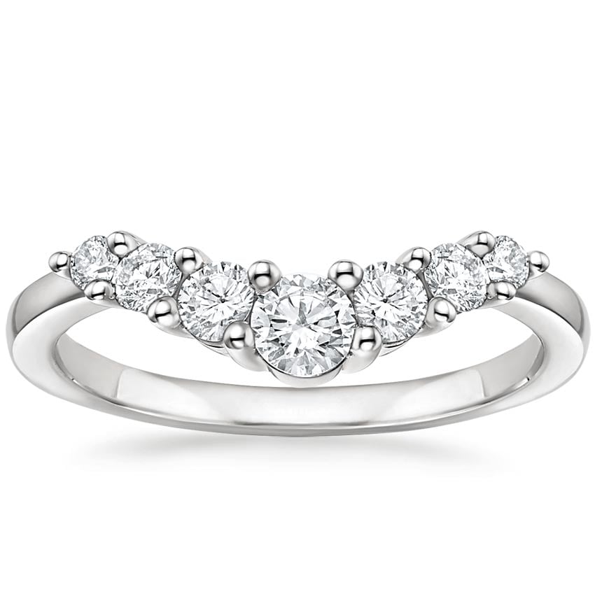 Emilie Seven Stone Contour Diamond Ring (1/2 ct. tw.) Platinum Wedding Band