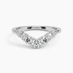Emilie Seven Stone Contour Diamond Ring (1/2 ct. tw.) Platinum Wedding Band