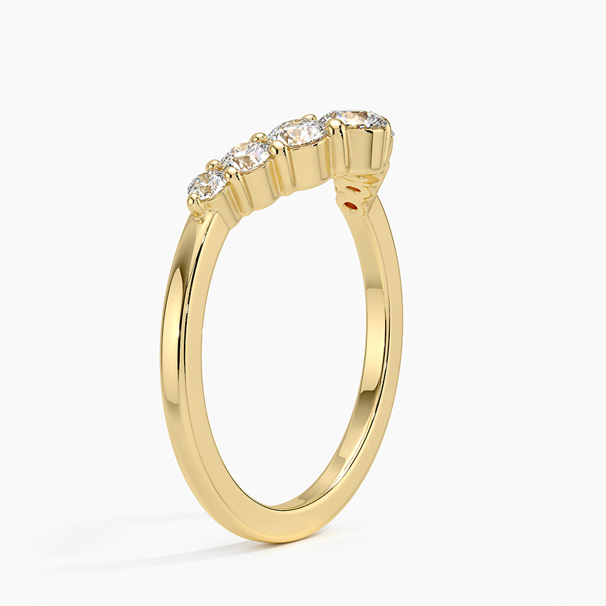 Emilie Seven Stone Contour Diamond Ring (1/2 ct. tw.) Yellow Gold 18k Wedding Band