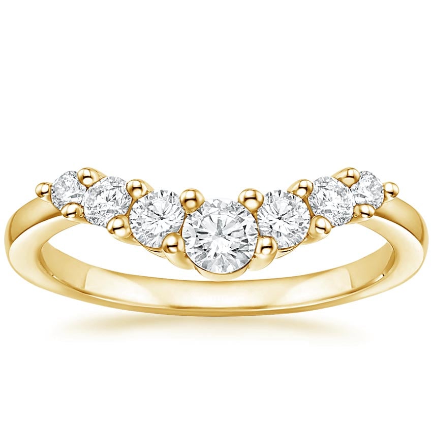 Emilie Seven Stone Contour Diamond Ring (1/2 ct. tw.) Yellow Gold 18k Wedding Band