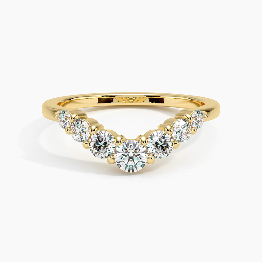 Emilie Seven Stone Contour Diamond Ring (1/2 ct. tw.) Yellow Gold 18k Wedding Band