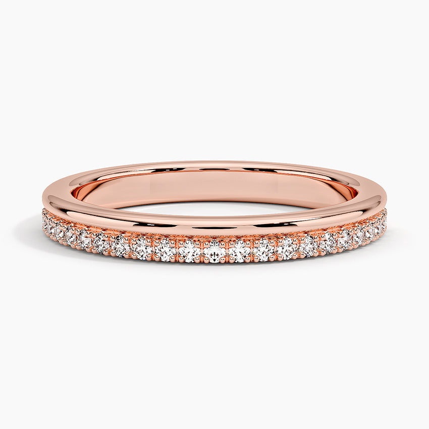 Alina Double Band Diamond Ring Rose Gold 18k Wedding Band