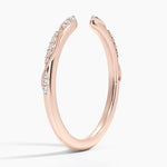 Camellia Milgrain Diamond Open Ring Rose Gold 18k Wedding Band