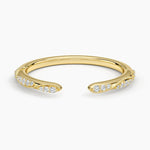 Camellia Milgrain Diamond Open Ring Yellow Gold 18k Wedding Band