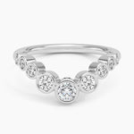Uma Contour Bezel Diamond Ring Platinum Wedding Band