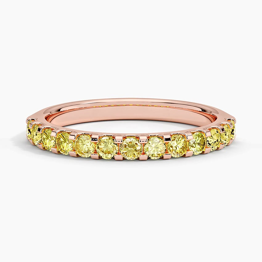 Yellow Lab Diamond Ring (1/2 ct. tw.) Rose Gold 18k Wedding Band