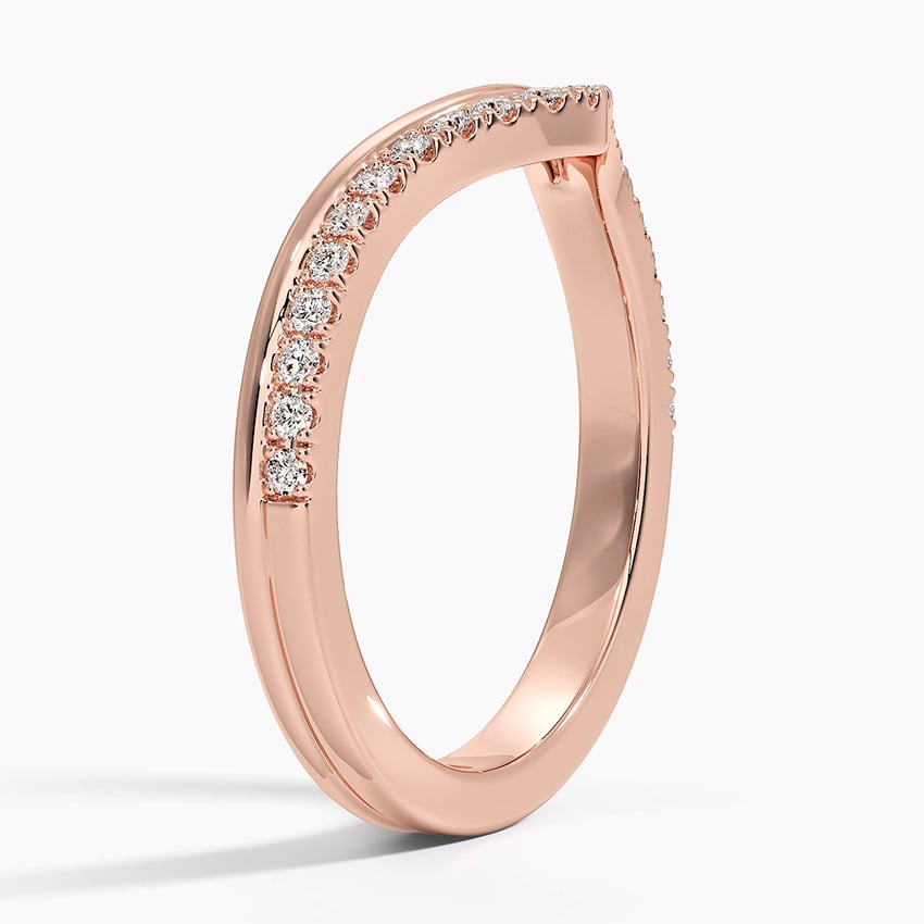 Mara Double Contoured Diamond Ring Rose Gold 18k Wedding Band