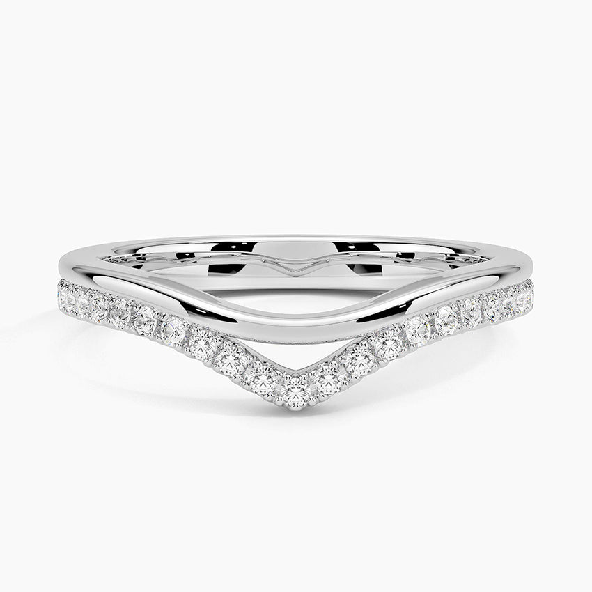Mara Double Contoured Diamond Ring Platinum Wedding Band